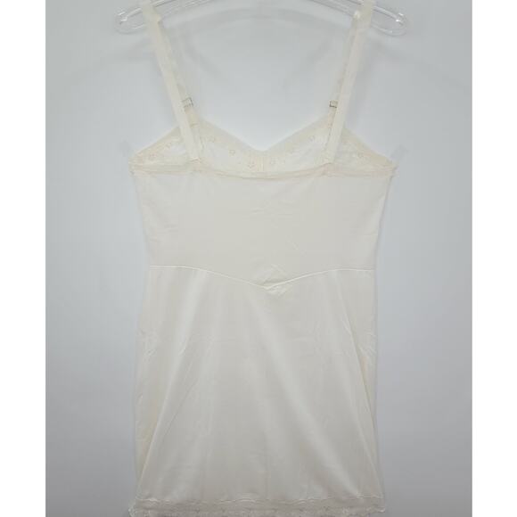 Vintage Satin Lace Slip Dress Adjustable Ribbon Straps Fairycore‎ Layering Piece - Picture 3 of 8